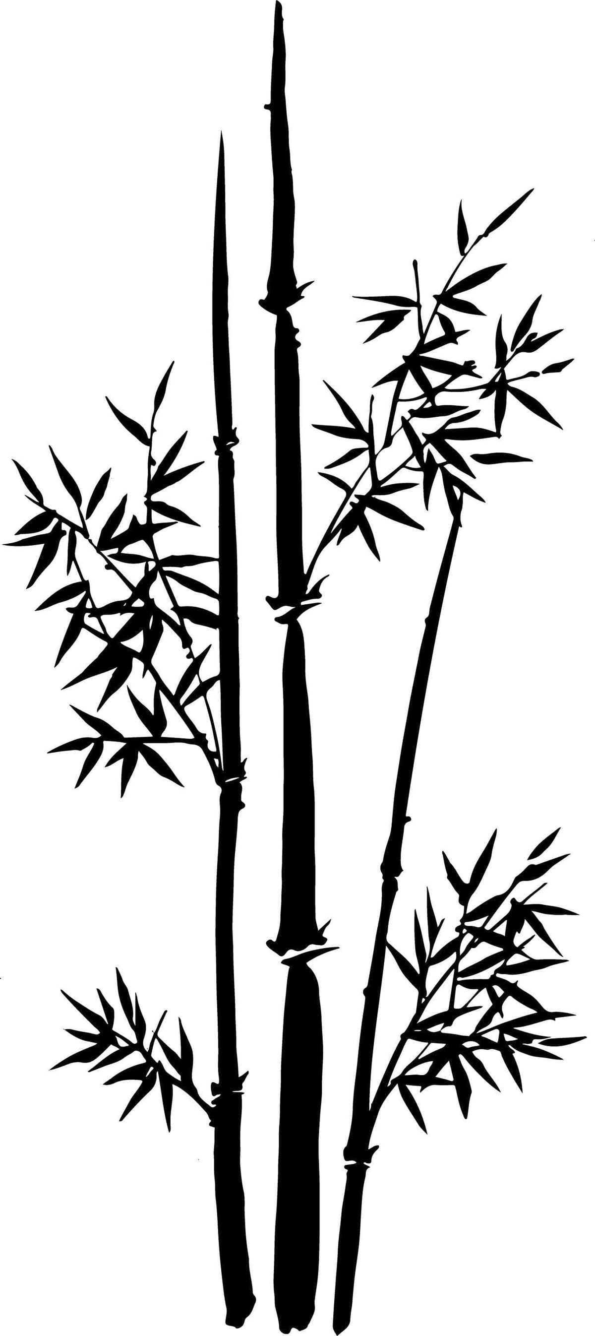 Stylized black bamboo design for wall art.