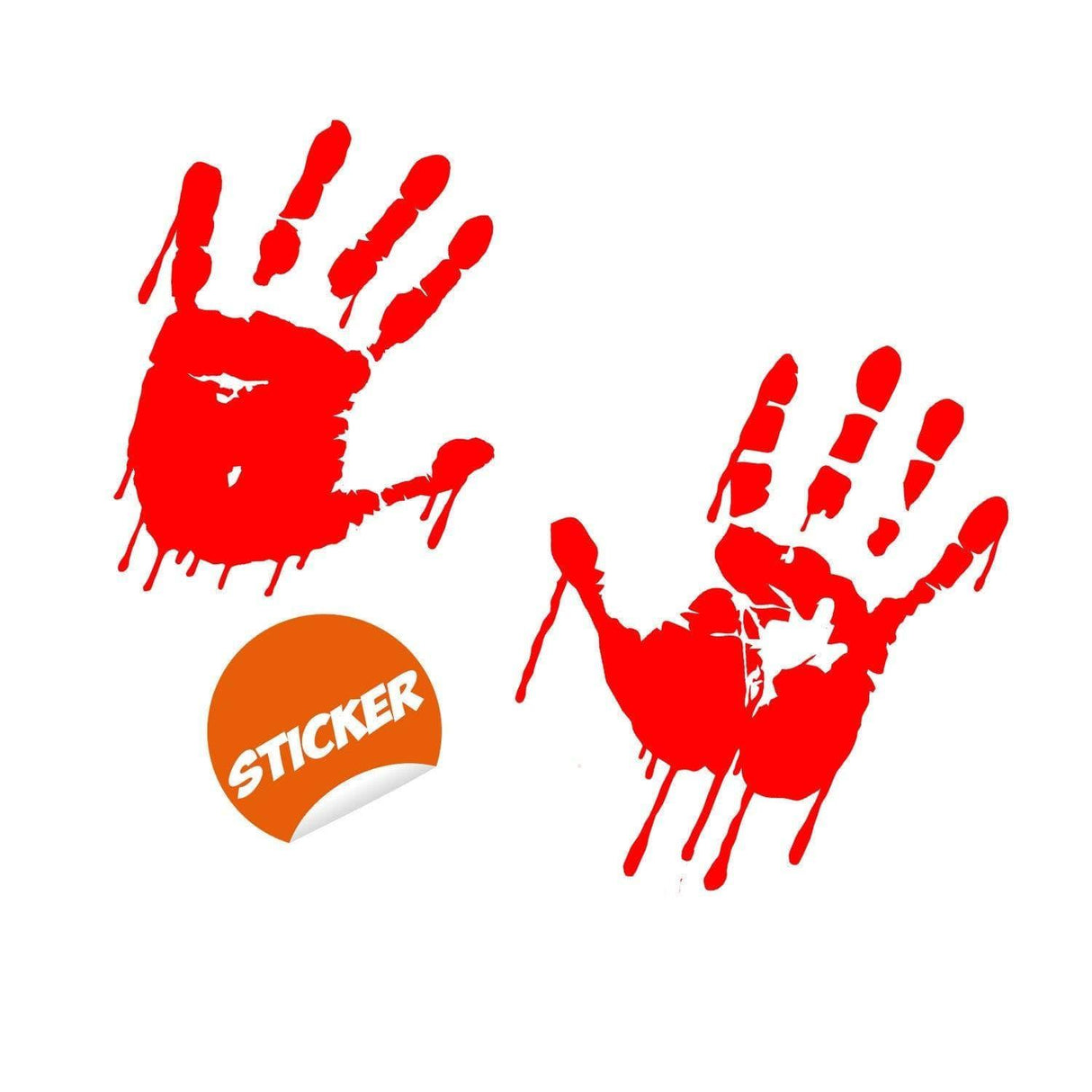 Spooky red handprint vinyl decal sticker.