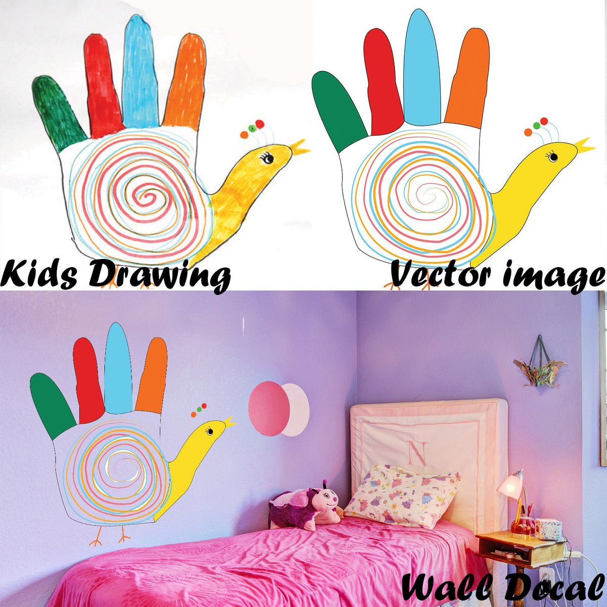 Alternate product view of Custom Drawing Vectorize In Vinyl Sticker.