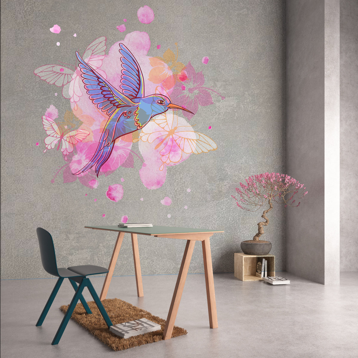 Product detail view of Hummingbird Wall Vinyl Sticker.