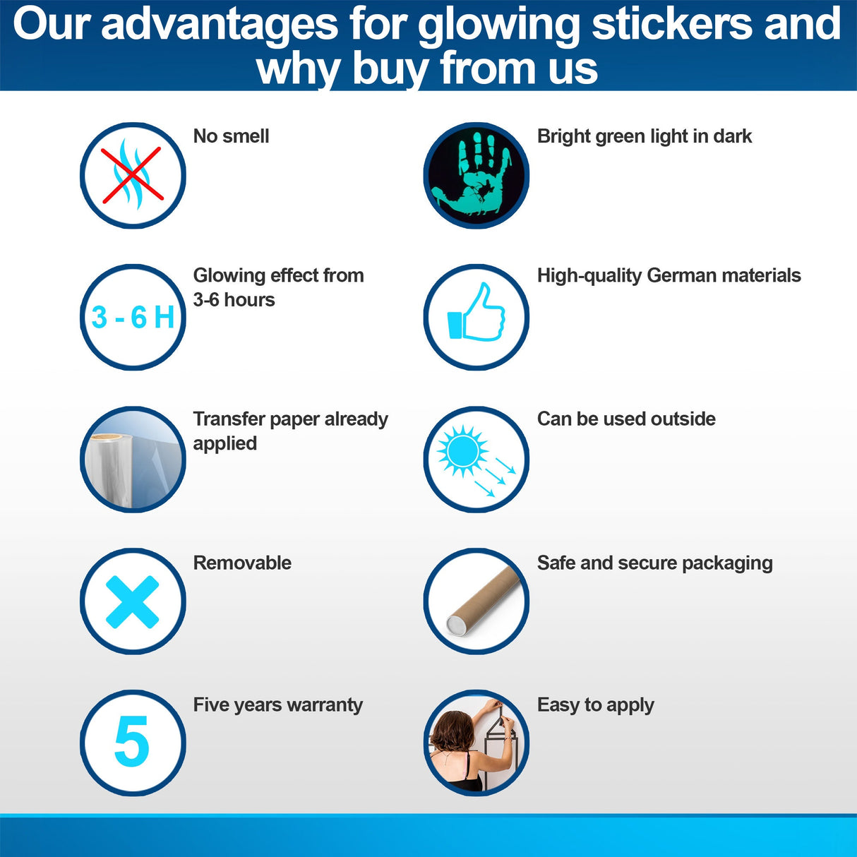 Product presentation view of Glow In Dark Octopus Tentacle Vinyl Wall Art Sticker.