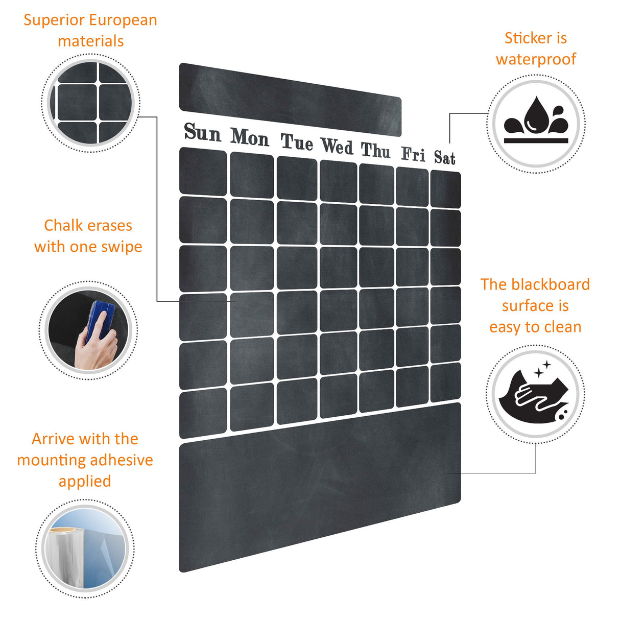 Alternate product presentation of Custom Chalkboard Vinyl Wall Decal.