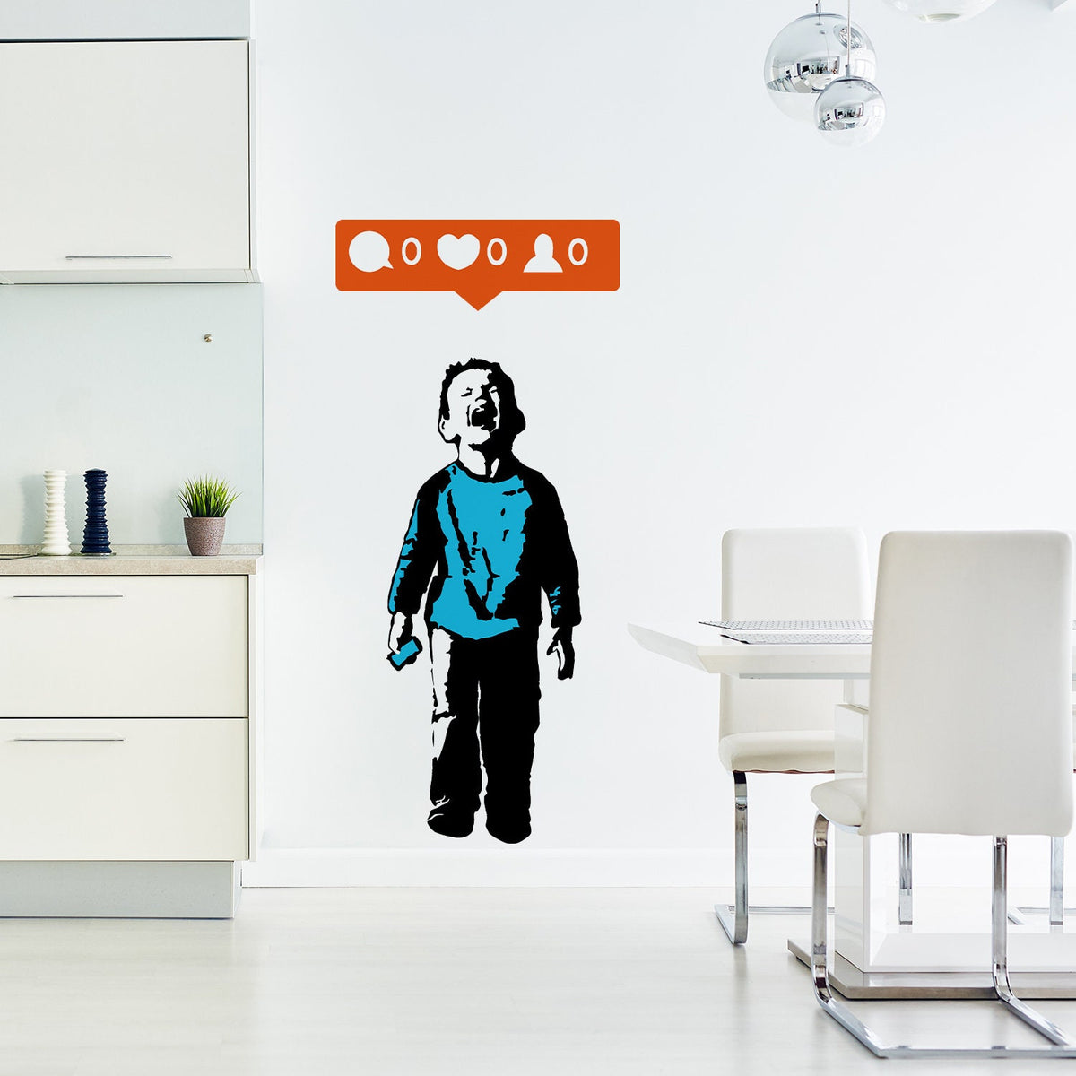 Alternate product presentation of Artist Crying Boy Wall Sticker.