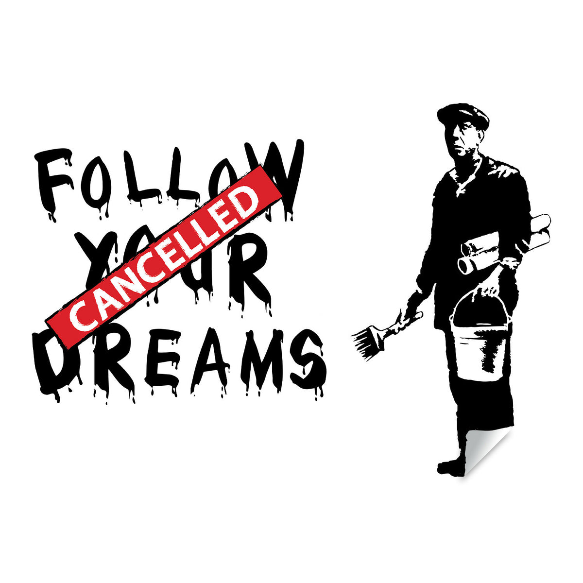 Виниловая настенная наклейка Follow Your Dreams в стиле граффити.