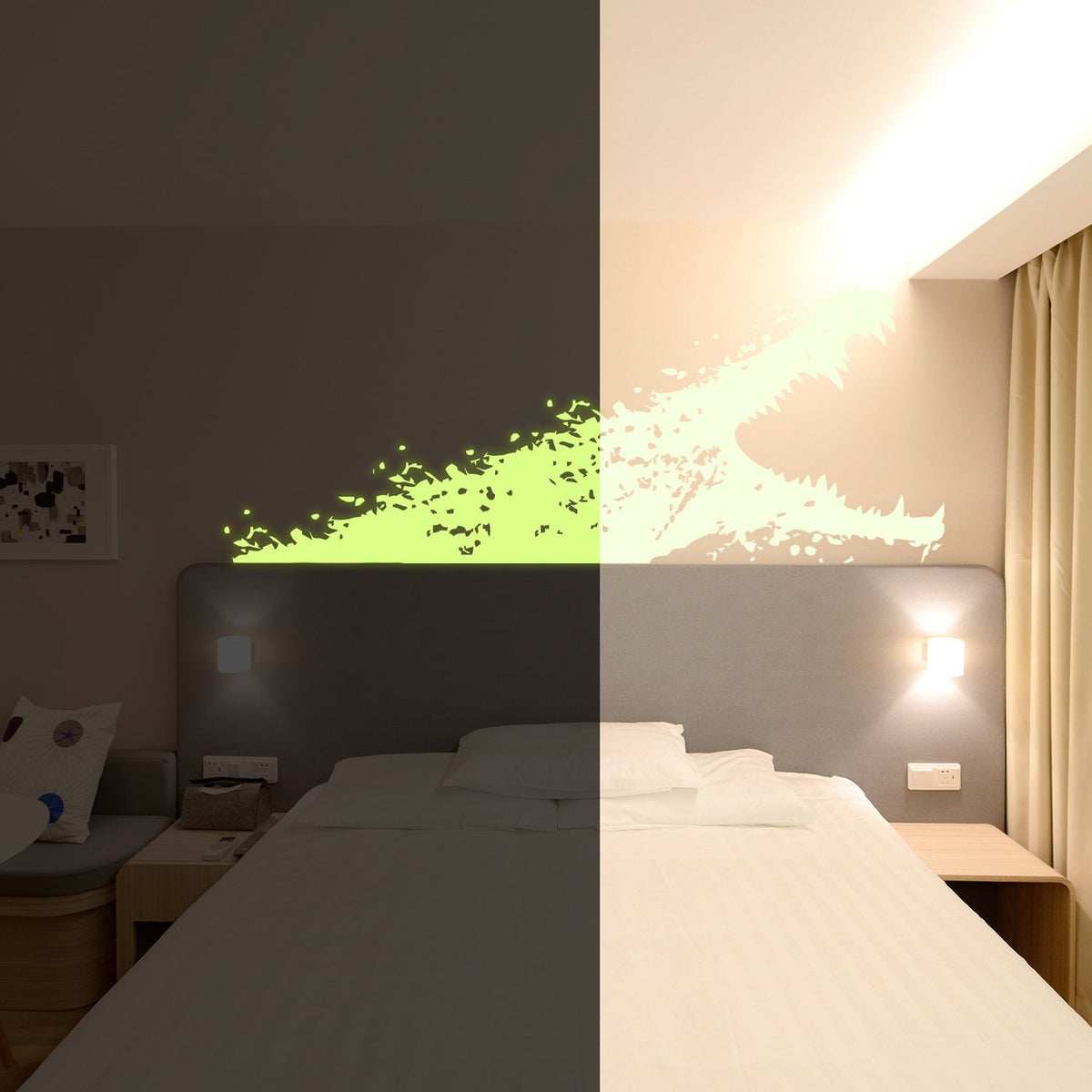 Additional product detail of Glow In Dark Aligator Wall Sticker.