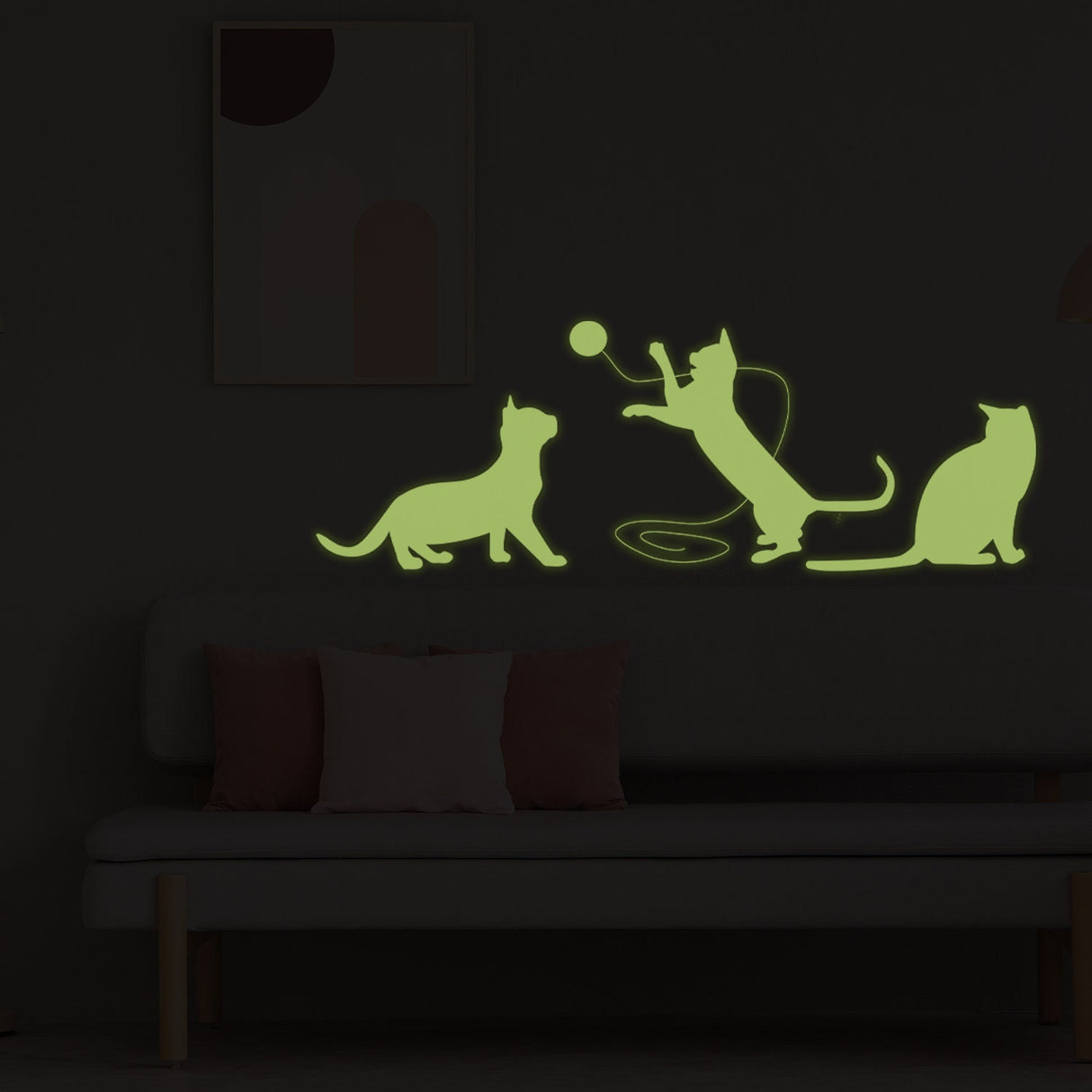 Additional product view of Glow In Dark Big Cat Wall Sticker.