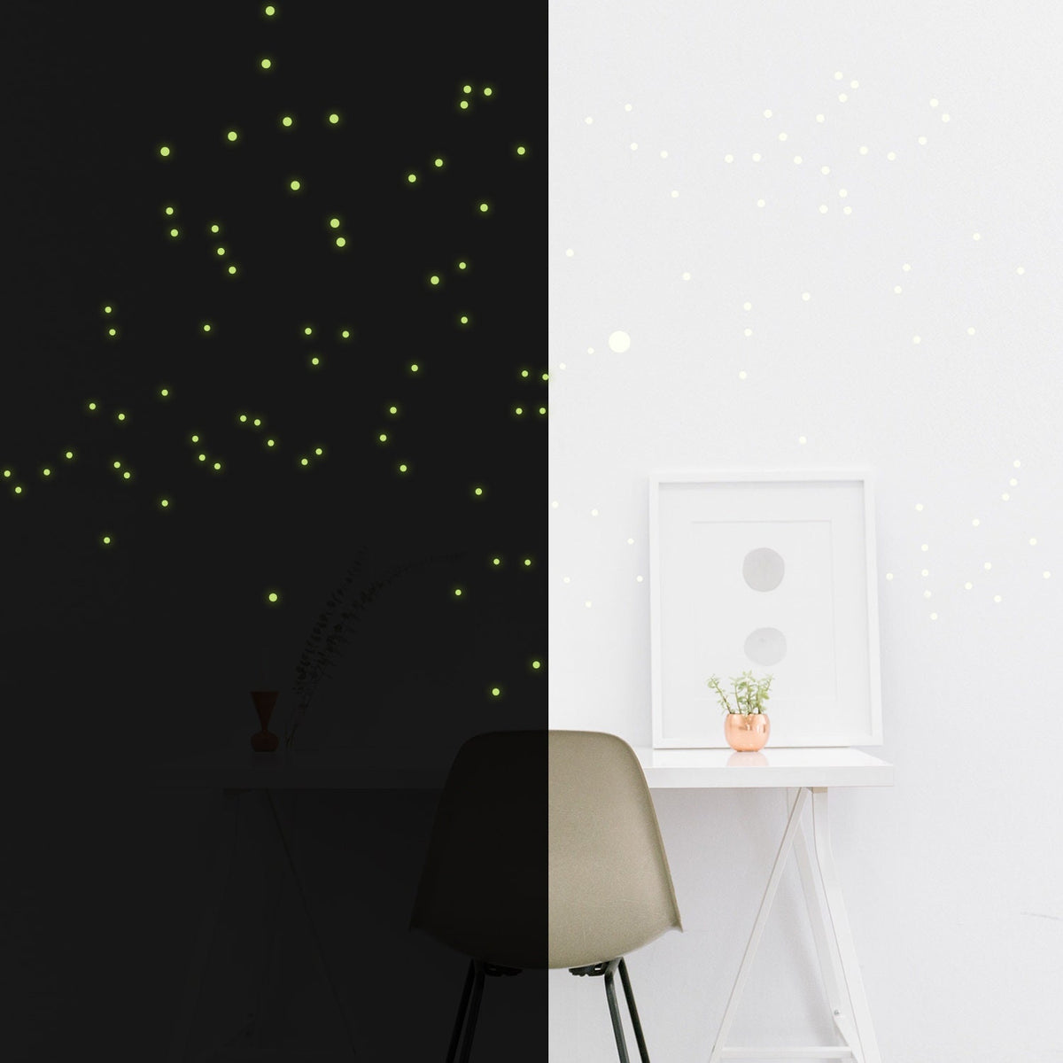 Product detail view of Night Glowing Star Wall Stickers.