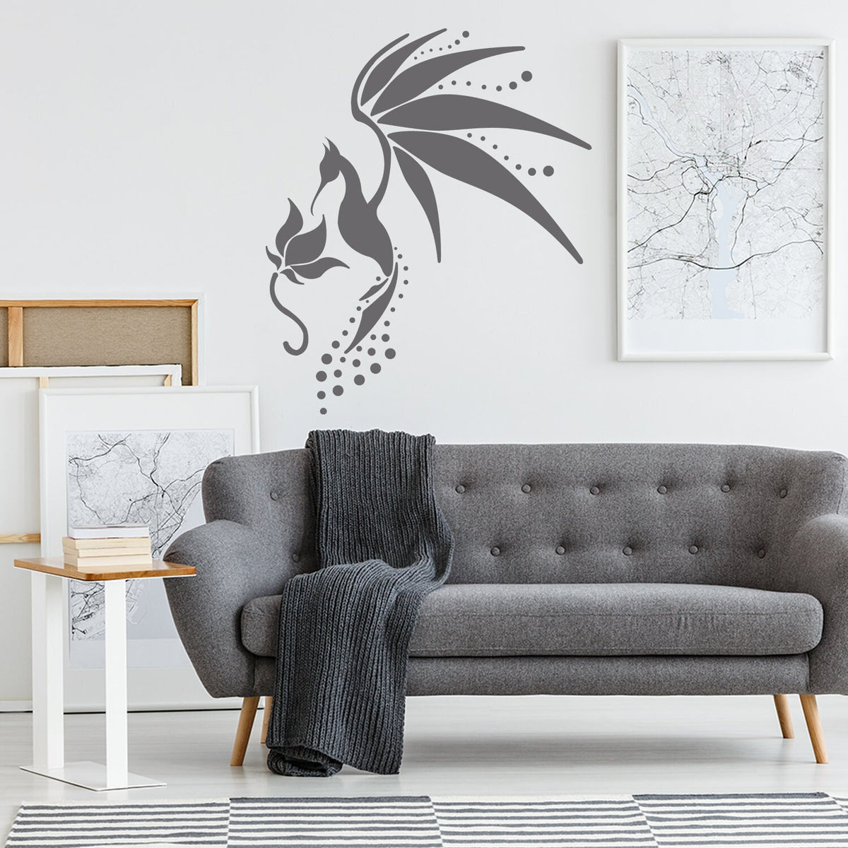 Alternate product presentation of Hummingbird Wall Vinyl Sticker.