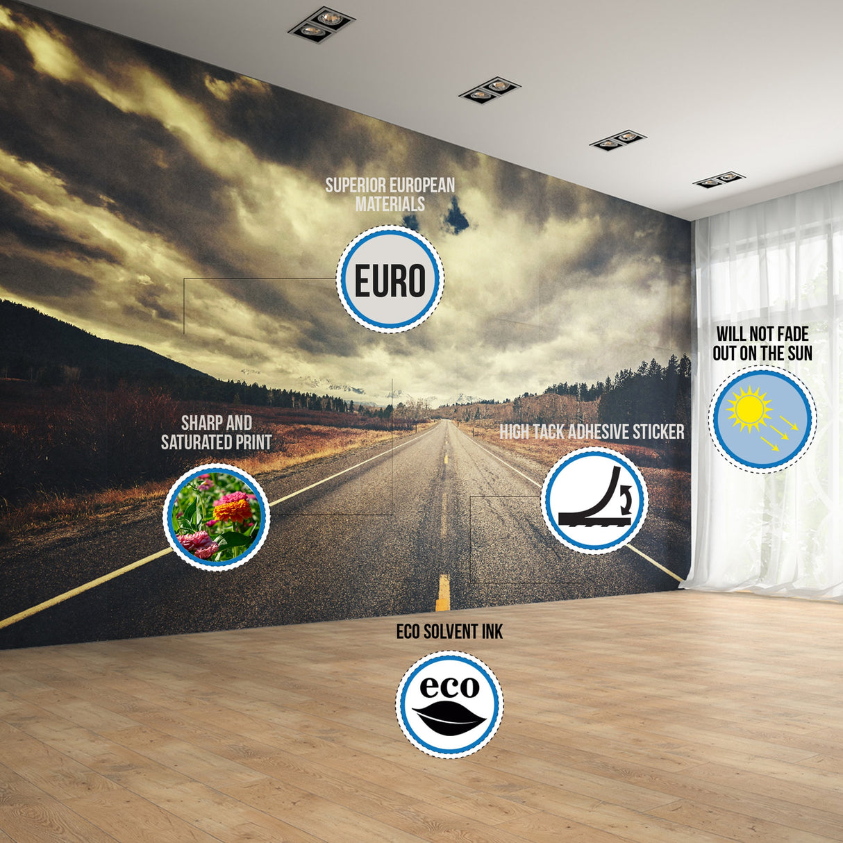 Alternate product view of Sunset Wallpaper Decals.
