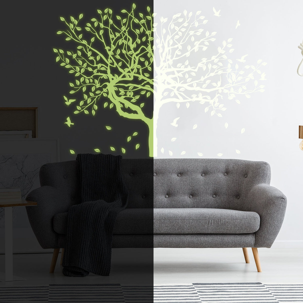 Alternate product presentation of Glow In The Dark Wall Vinyl Sticker Art.