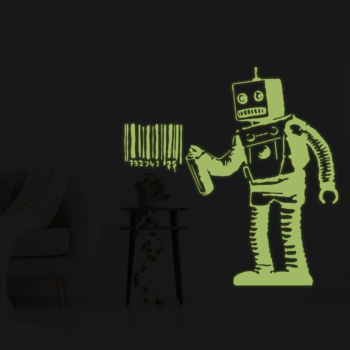 Additional product view of Glow In The Dark Wall Vinyl Sticker Art.