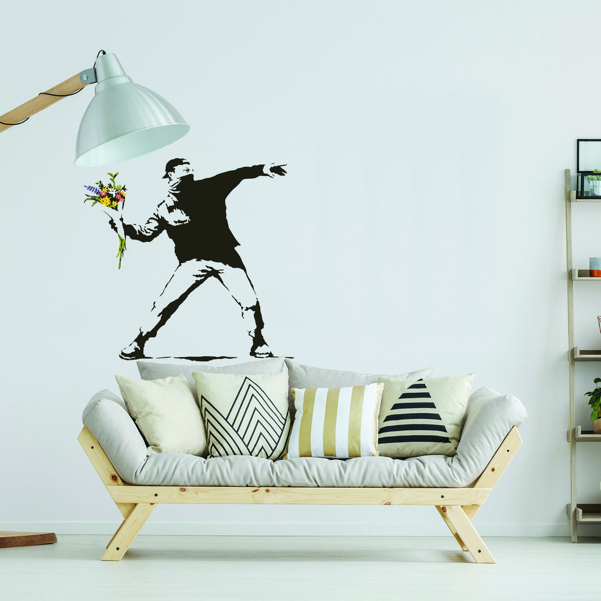 Additional product detail of Artist Flower Throw Wall Vinyl Sticker.