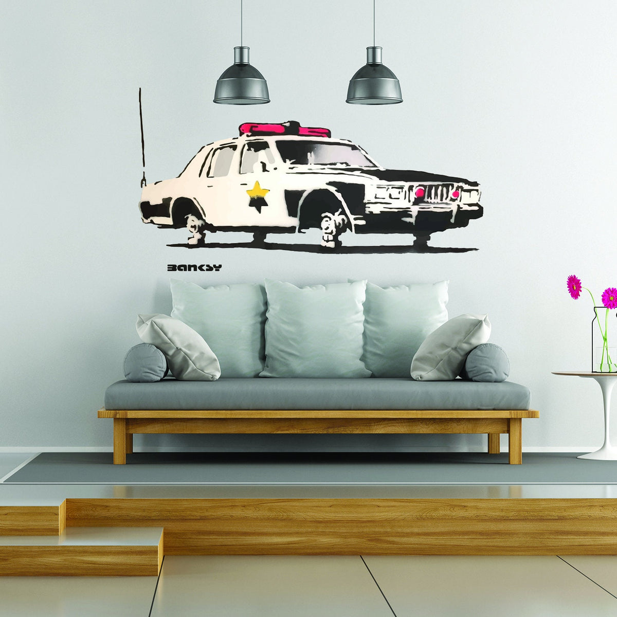 Alternate product presentation of Police Car Wall Vinyl Sticker.