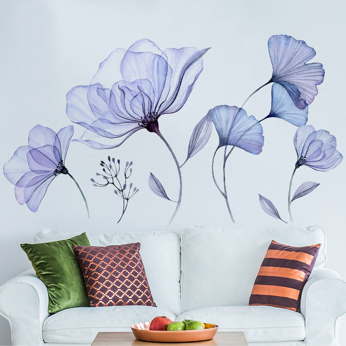 Alternate gallery view of Floral Wall Vinyl Sticker Mural.