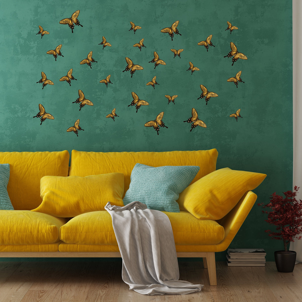 Alternate product presentation of 30 Butterfly Wall Decor Stickers.