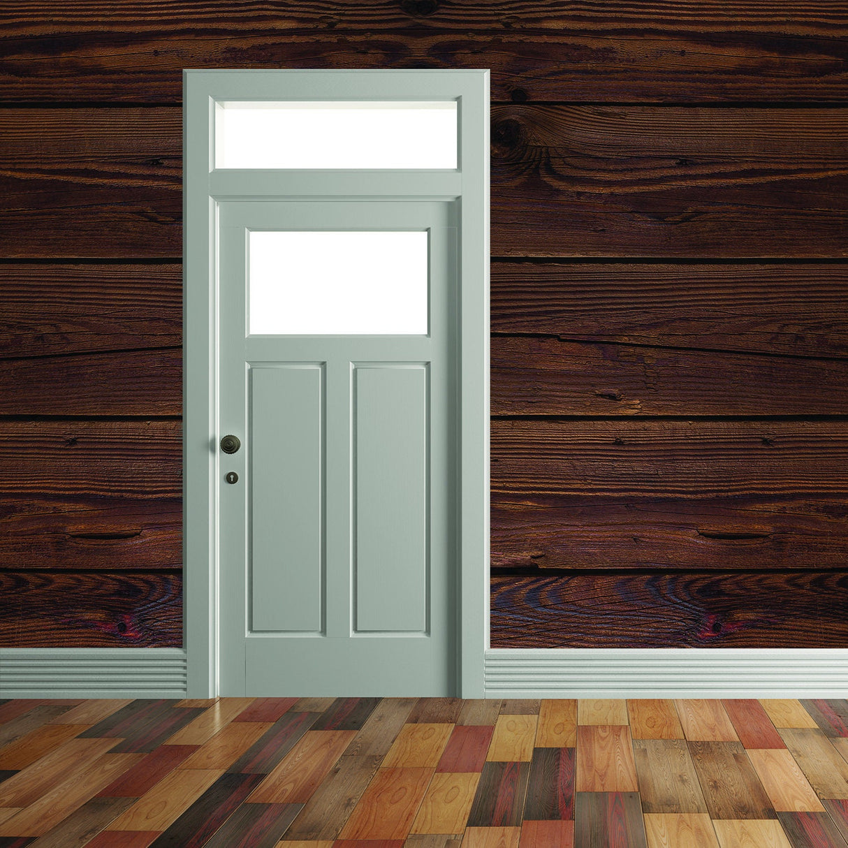 Product presentation view of Wood Wall Wallpaper Sticker.