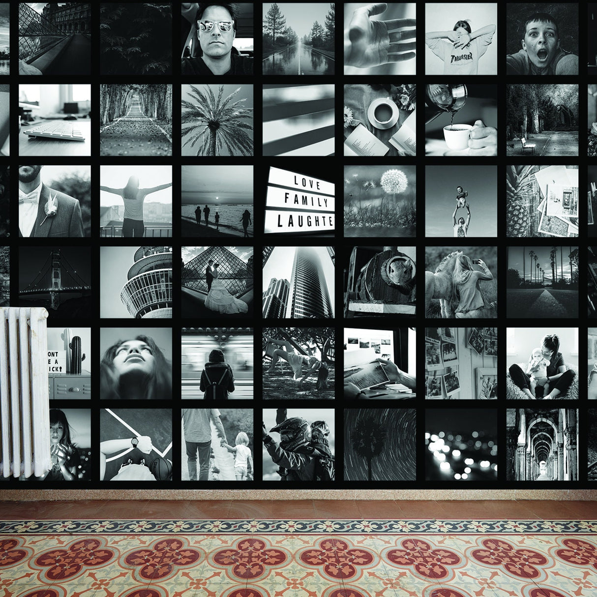 Alternate product presentation of Photo Collage Picture Wallpaper Sticker.