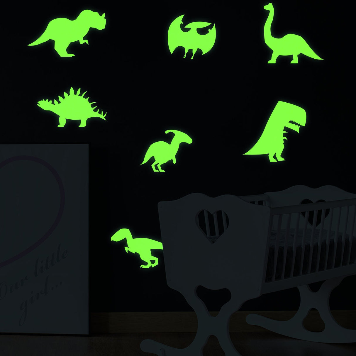 Alternate product view of 40x Glow In Dark Dinosaur Wall Room Decor Decal.