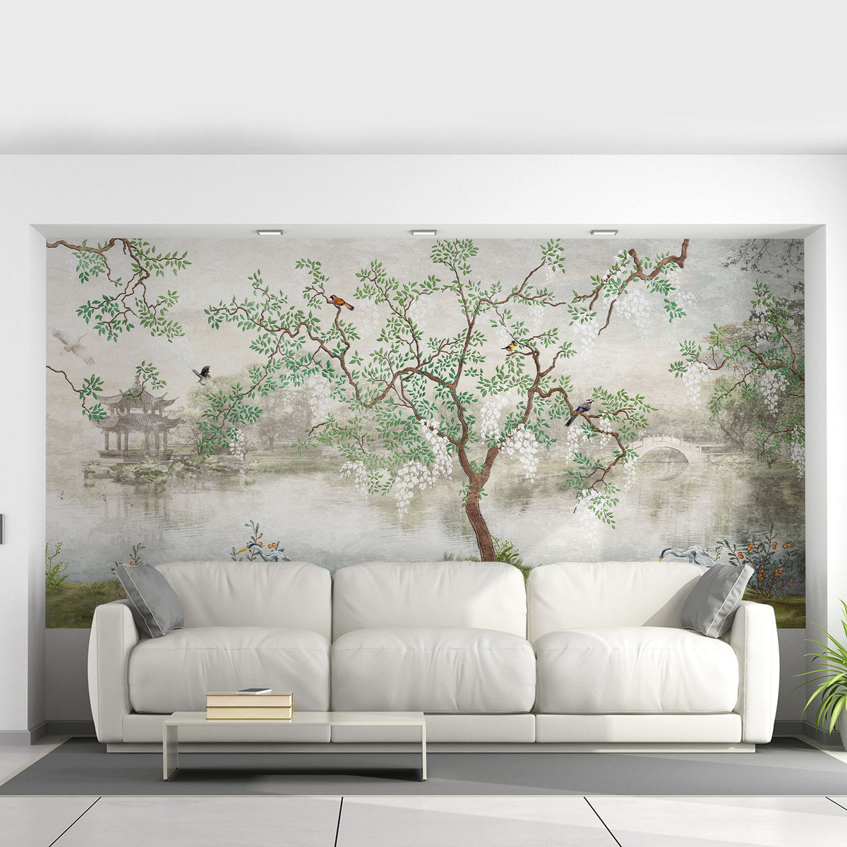 Additional product view of Toile Bedroom Chinoiserie Wallpaper Garden Vintage Sticker.