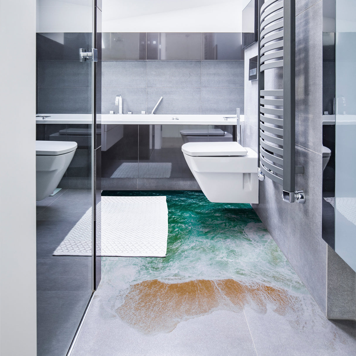 Additional product detail of 3d Sea Floor Bathroom Stickers Decor.