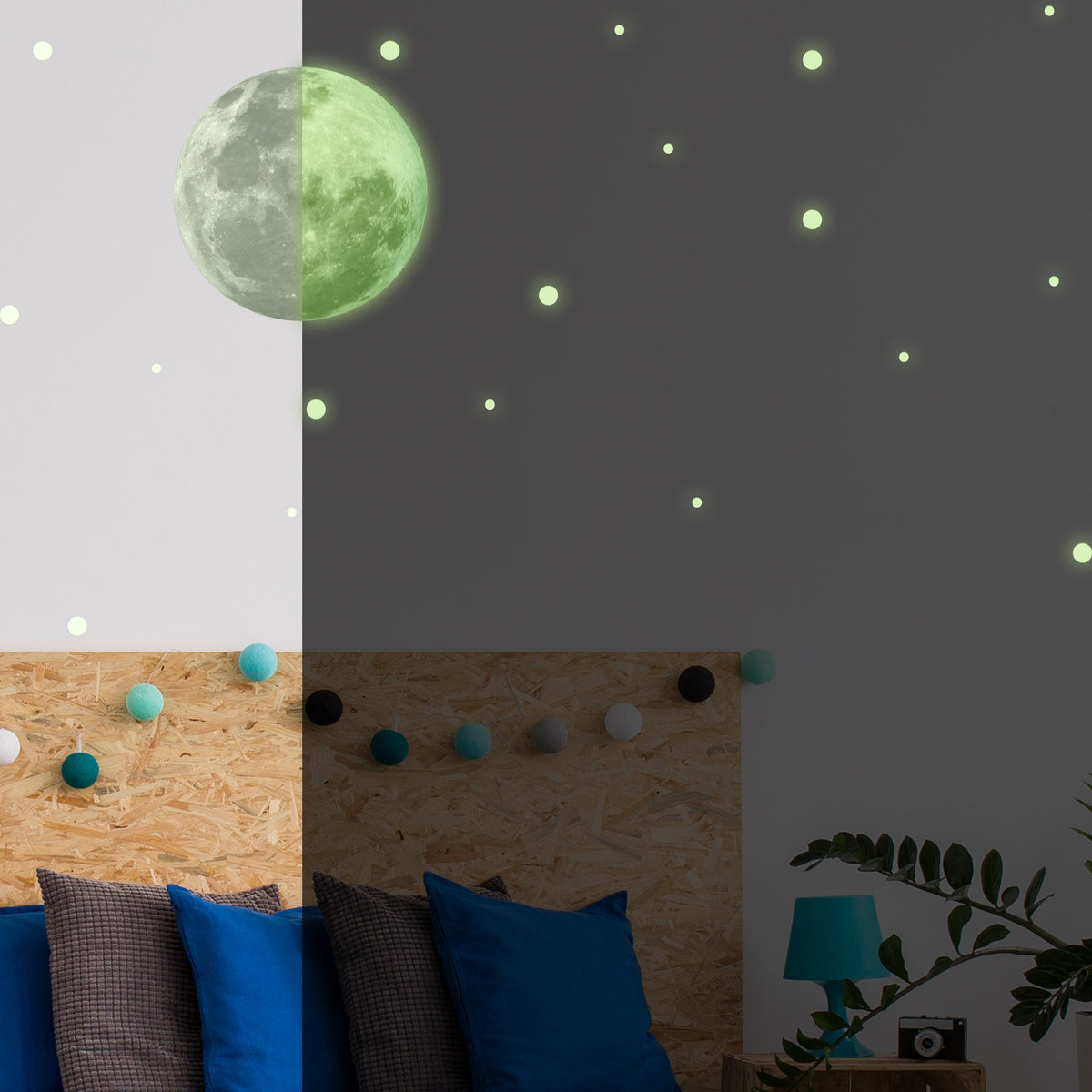 Additional product detail of Glow In The Dark Full Moon And Star Wall Sticker.