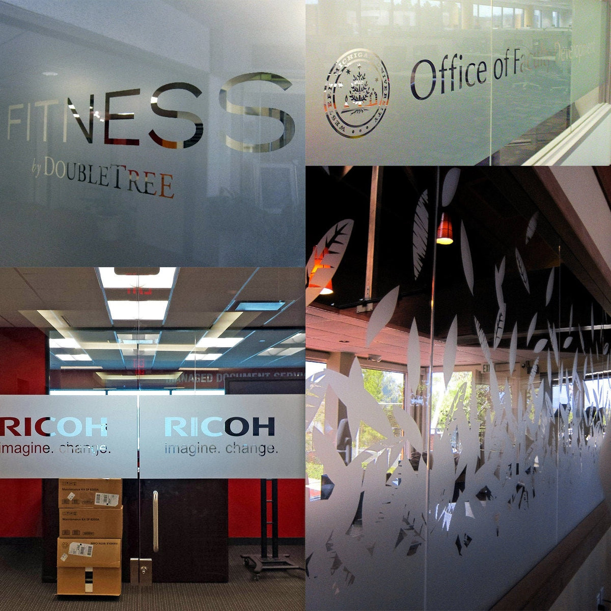 Product presentation view of Custom Frosted Window Film Sticker.