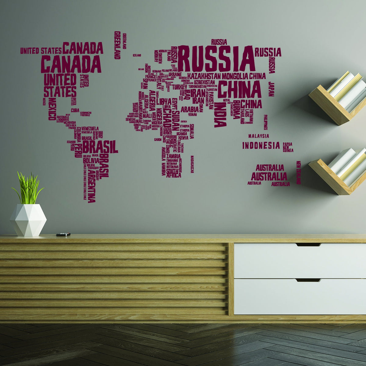 Product presentation view of World Map Wall Decal.