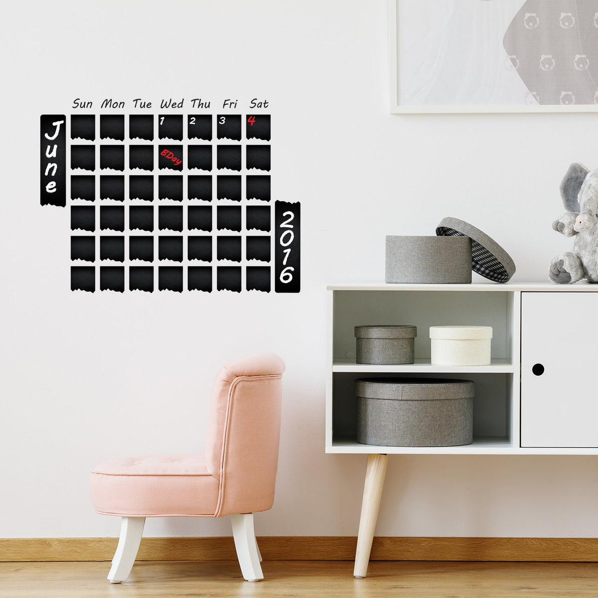 Product presentation view of Chalkboard Wall Planner Blackboard Kitchen Sticker.