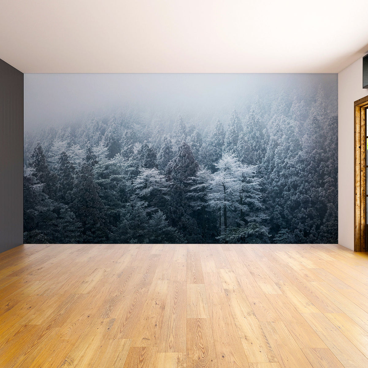 Additional product view of Foggy Forest Wallpaper Decal.