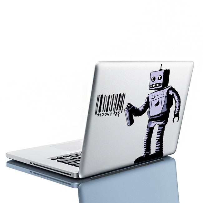 Product detail view of Artist Barcode Robot Wall Vinyl Sticker.