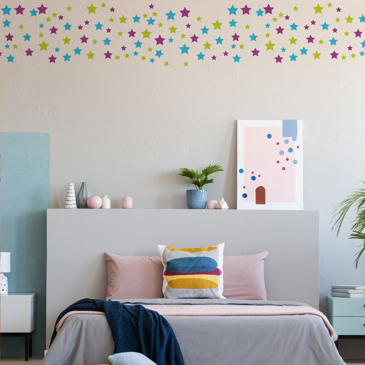 Alternate product presentation of 60x Stars Decor Wall Decals For Nursery.