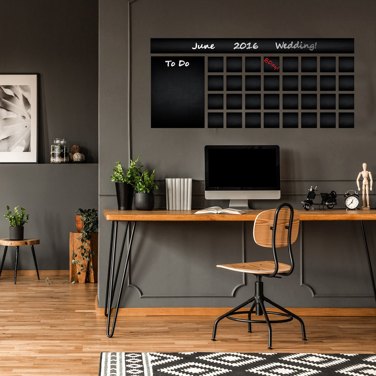 Product view of Wall Weekly Planner Sticker Monthly Blackboard Decal.