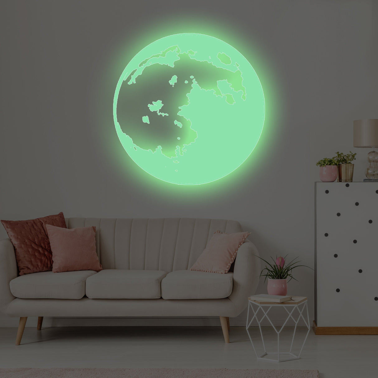 Product gallery view of Glow In The Dark Moon Wall Sticker.