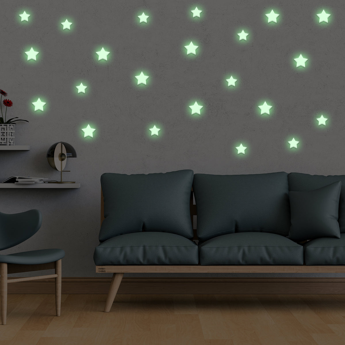 Product view of 850 pcs Glow In The Dark Stars Stickers.