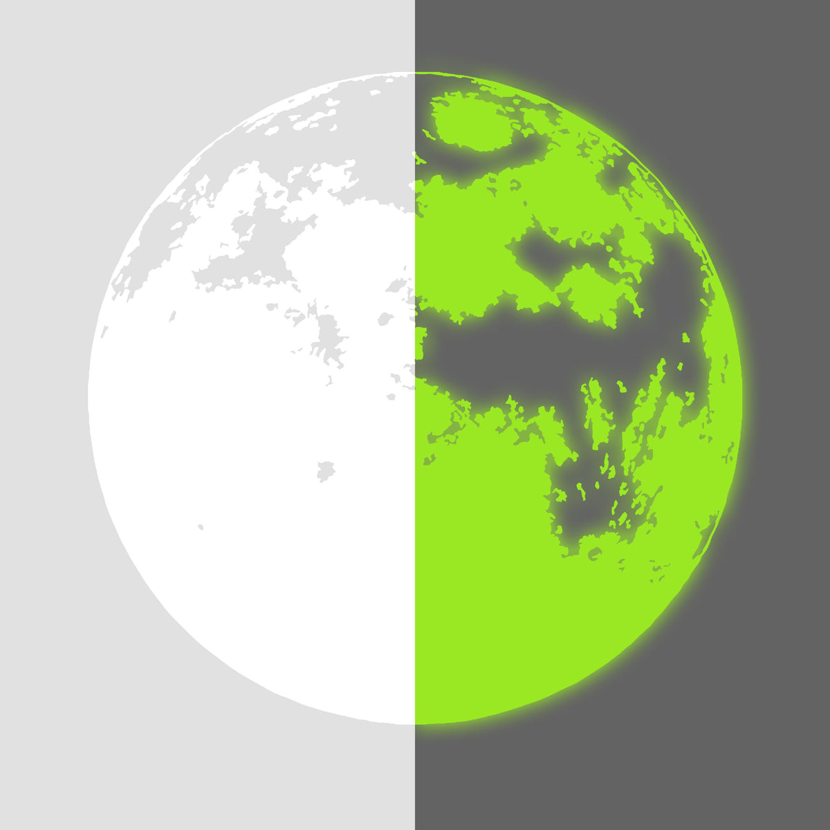 Alternate product view of Glow In Dark Moon Wall Decor Decal.