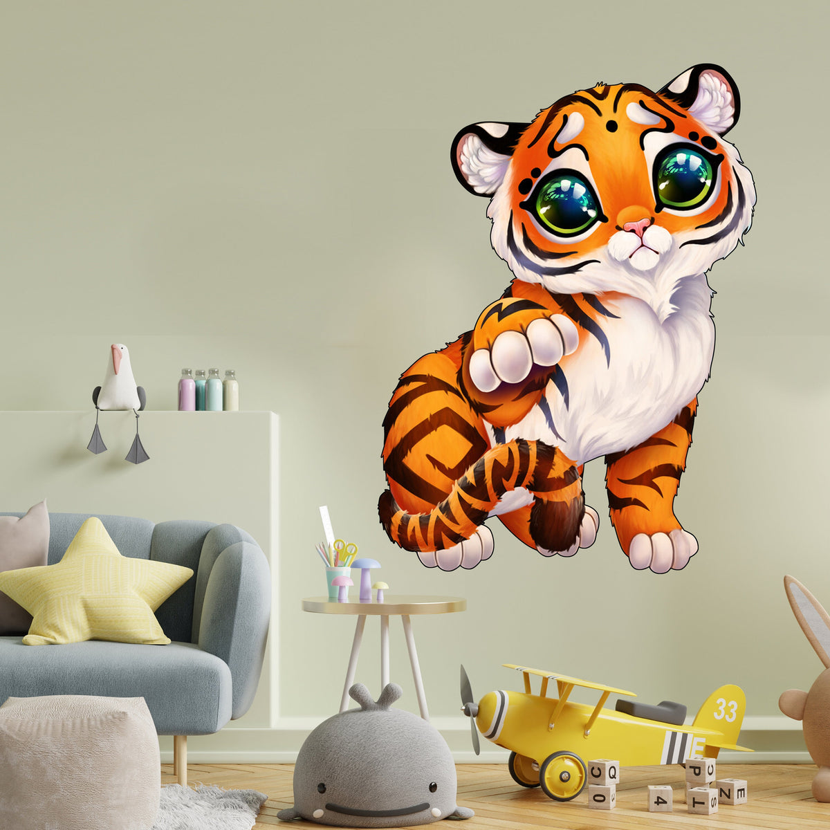 Alternate gallery view of Cute Tiger Wall Sticker.