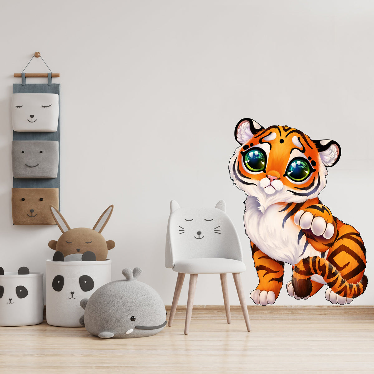 Product presentation view of Cute Tiger Wall Sticker.