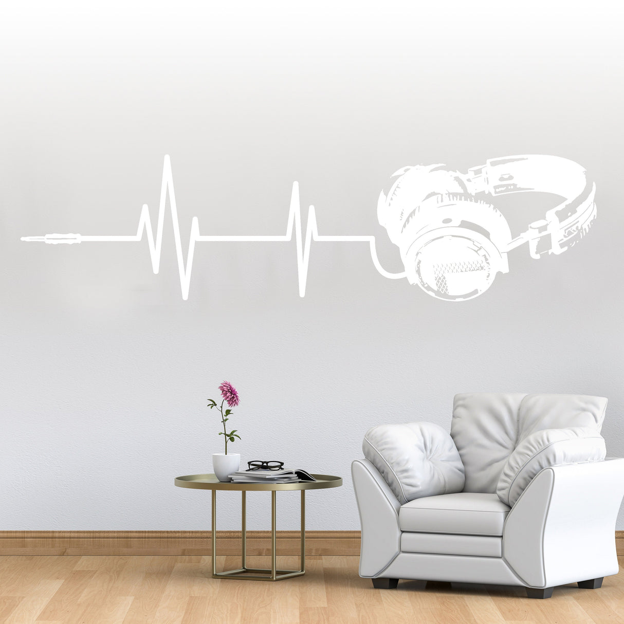 Additional product detail of Glow In Dark Headphone Vinyl Wall Sticker.