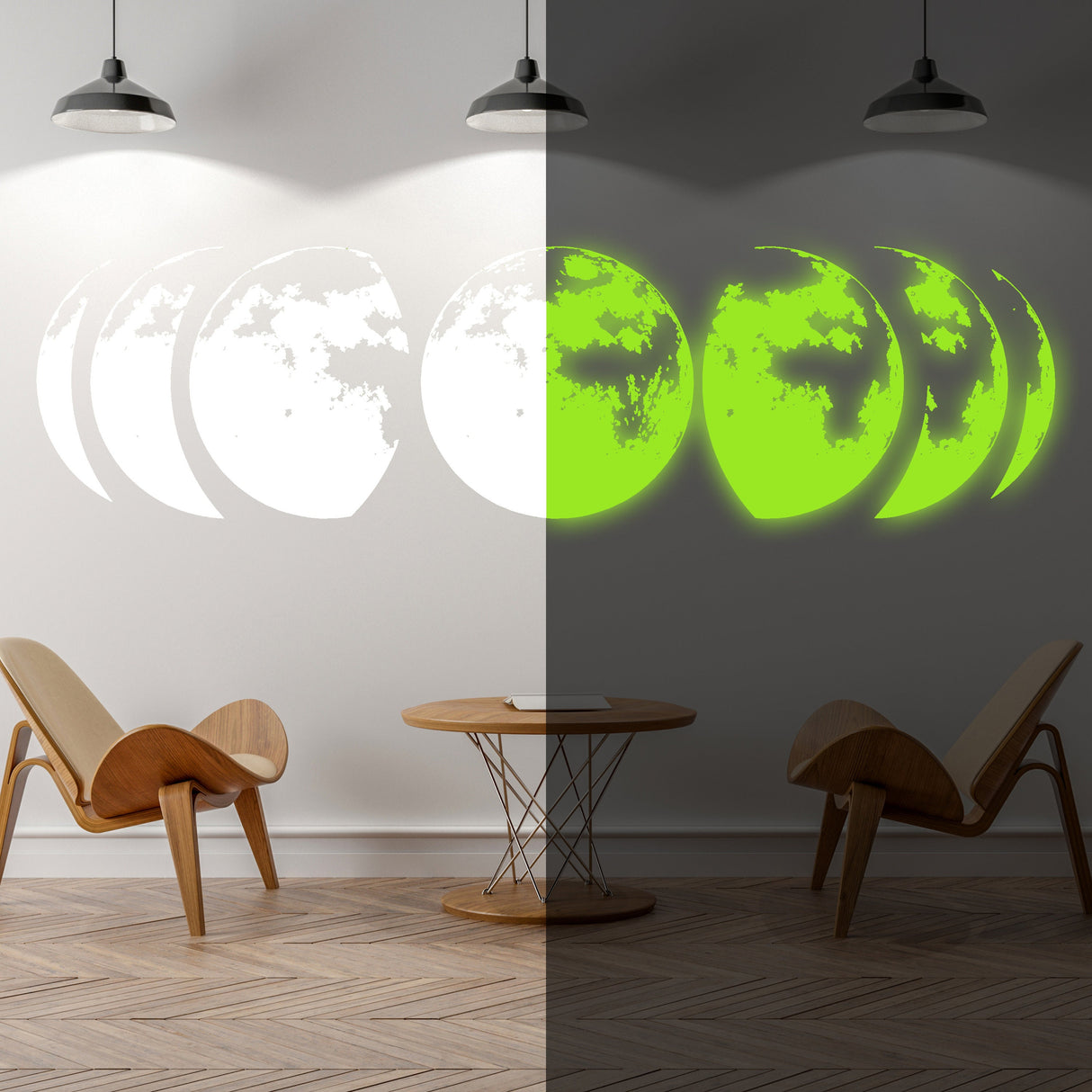 Additional product detail of Glow-in-the-Dark Moon Phases Wall Decal.