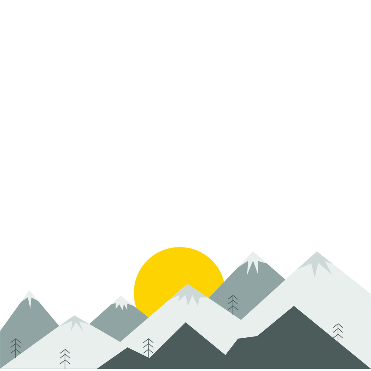 Alternate product view of Mountain Wall Decal.
