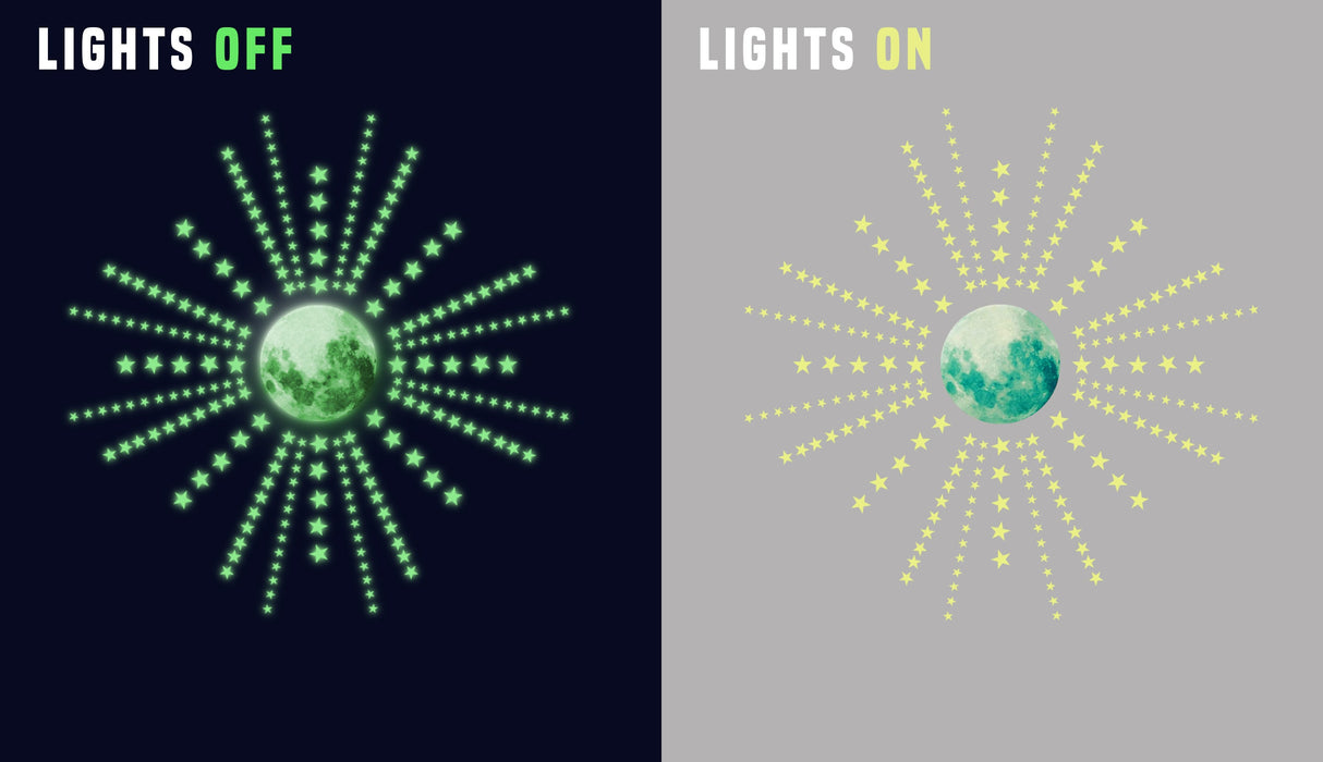 Additional product view of Glow In The Dark Stars Stickers.