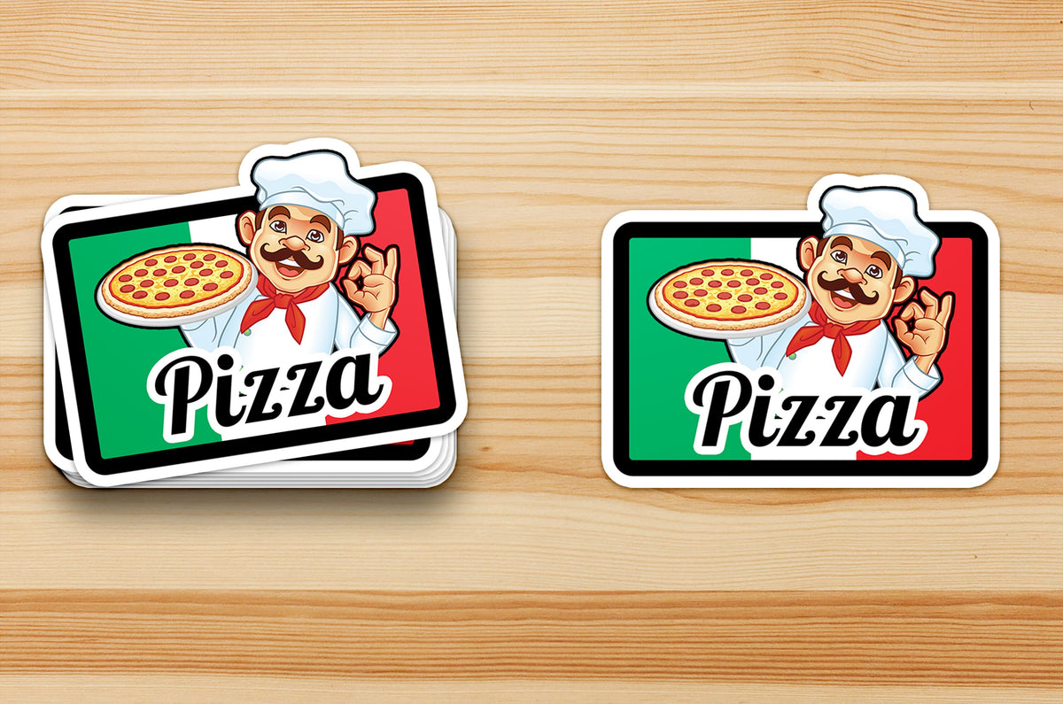Alternate product presentation of Laminated Custom Kiss Die Cut Stickers.