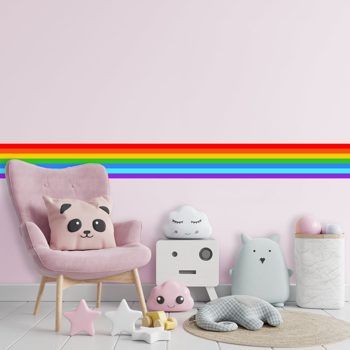 Product presentation view of Rainbow Border Sticker.