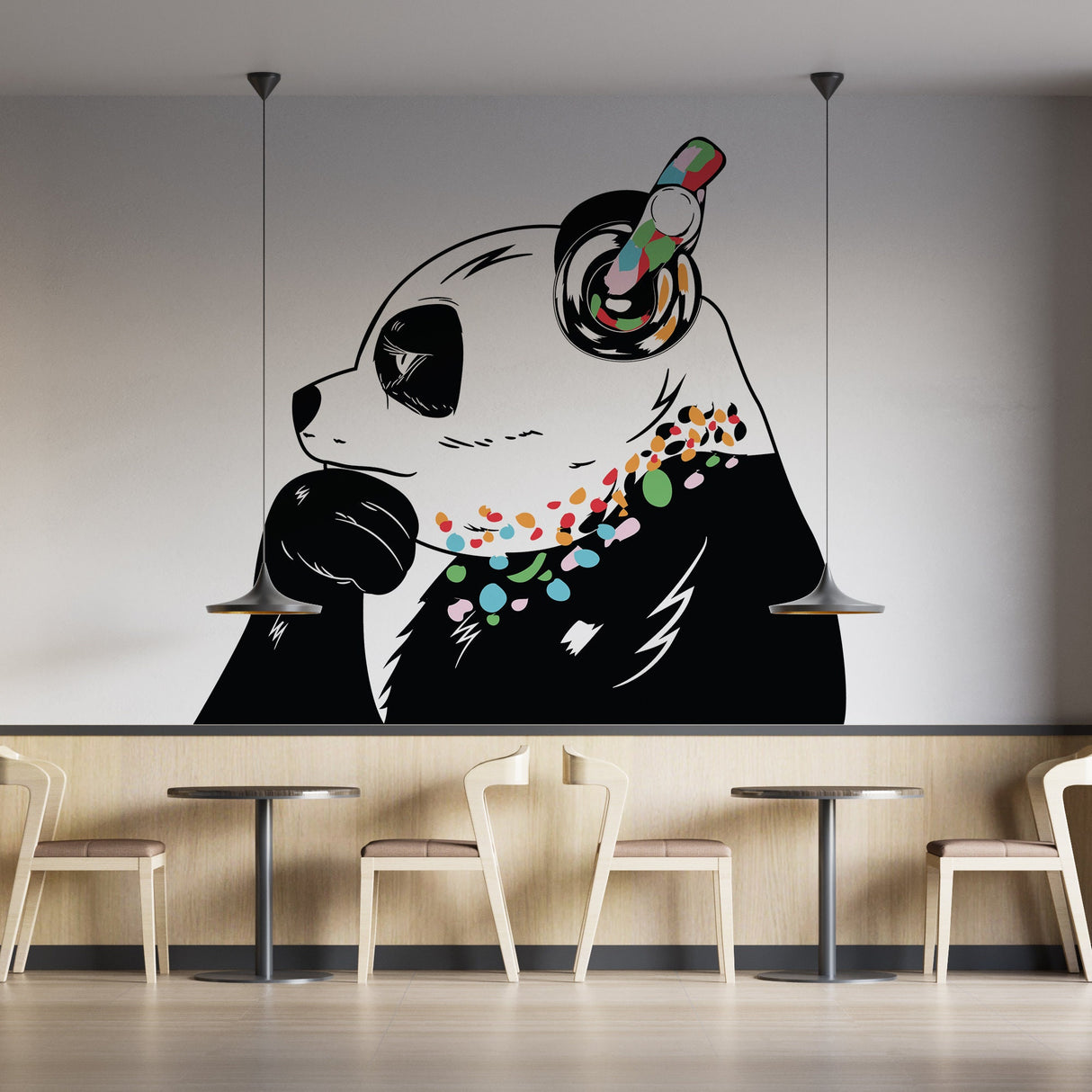 Product detail view of Panda Wall Art Sticker.