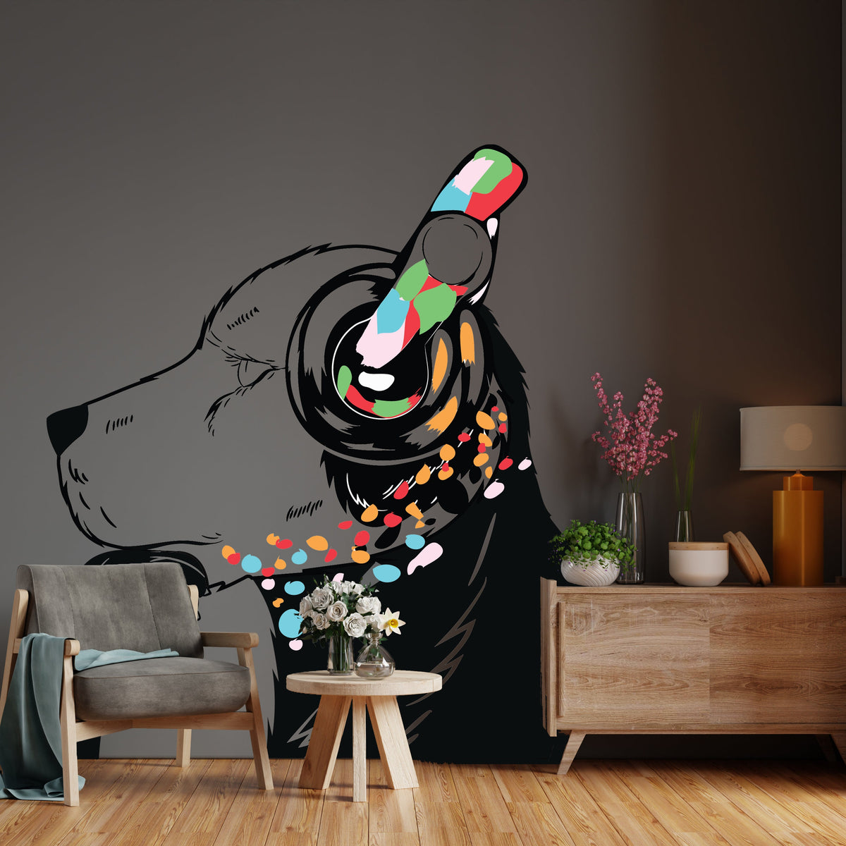 Product detail view of Dog Wall Art Sticker.
