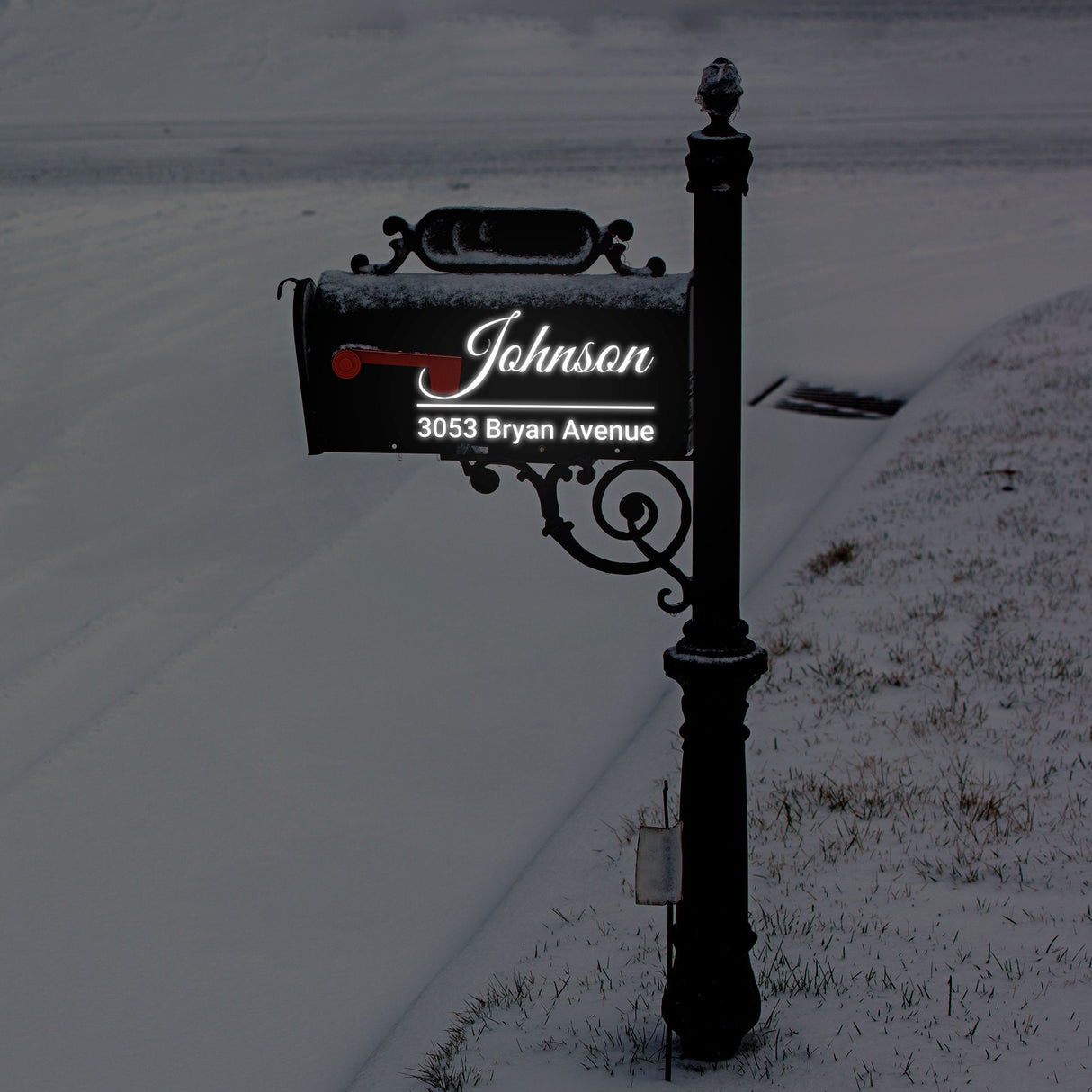 Product gallery view of Personalized Reflective Mailbox Decal.