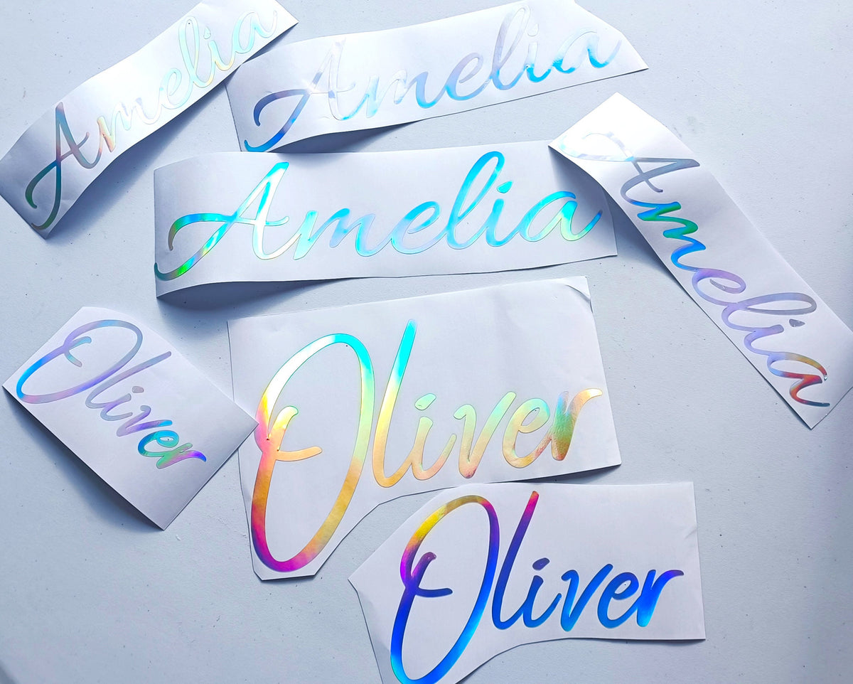 Схема с информацией о материале голографической наклейки.