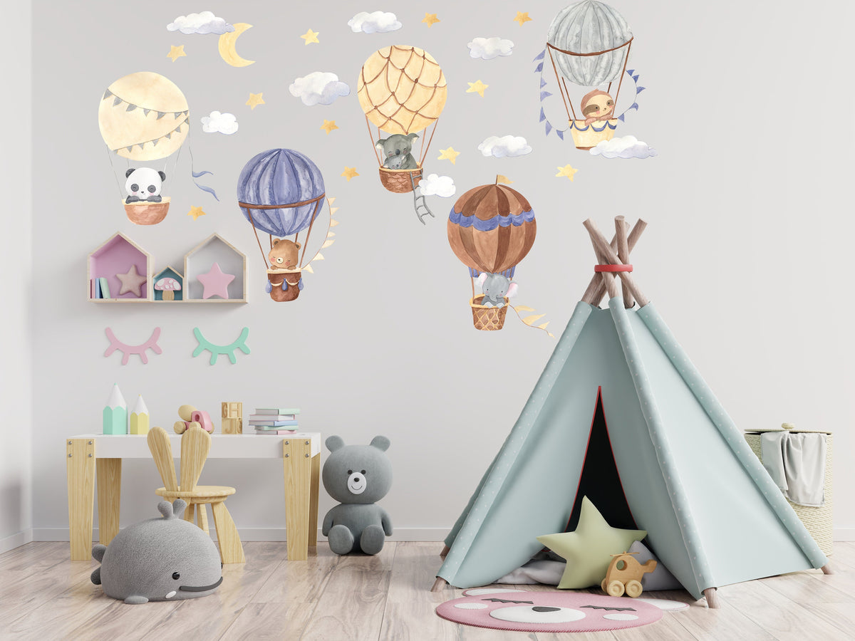 Product detail view of Hot Air Balloon Wall Stickers.