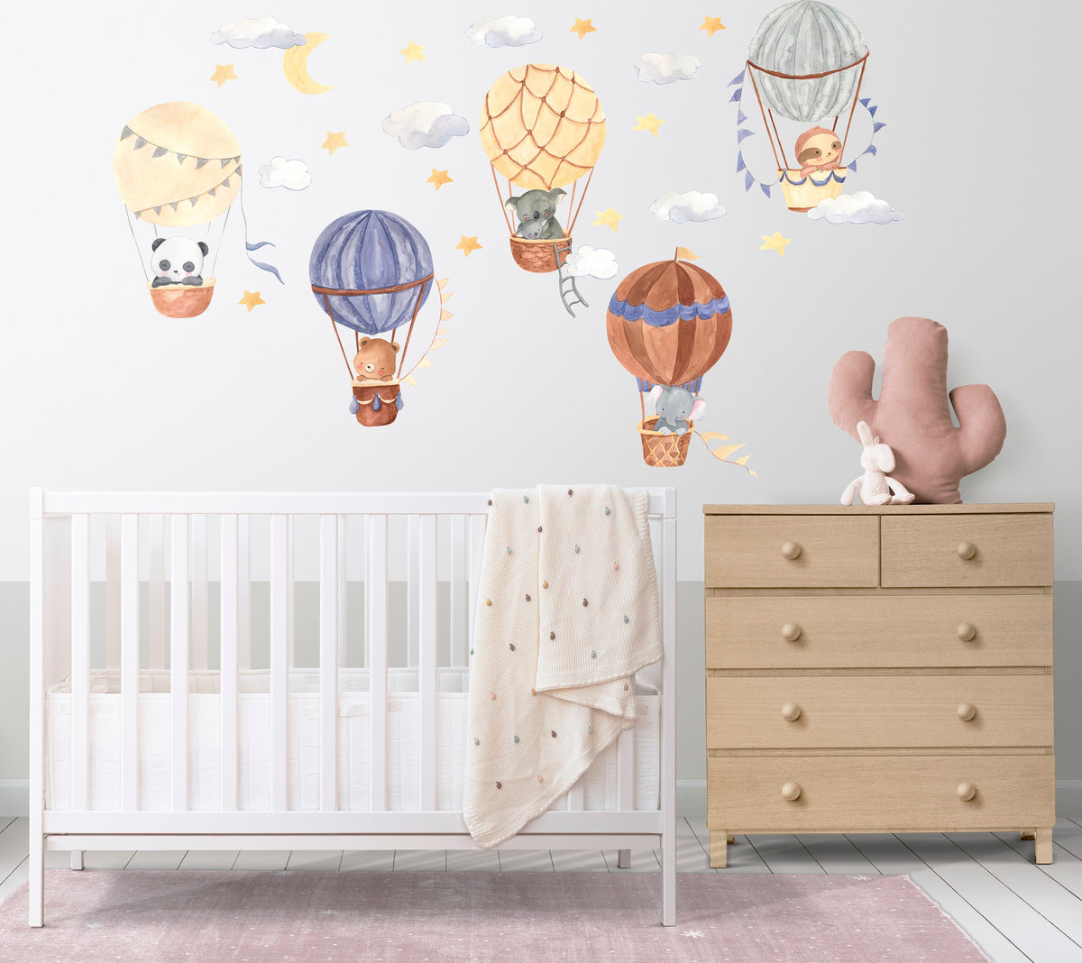 Product presentation view of Hot Air Balloon Wall Stickers.