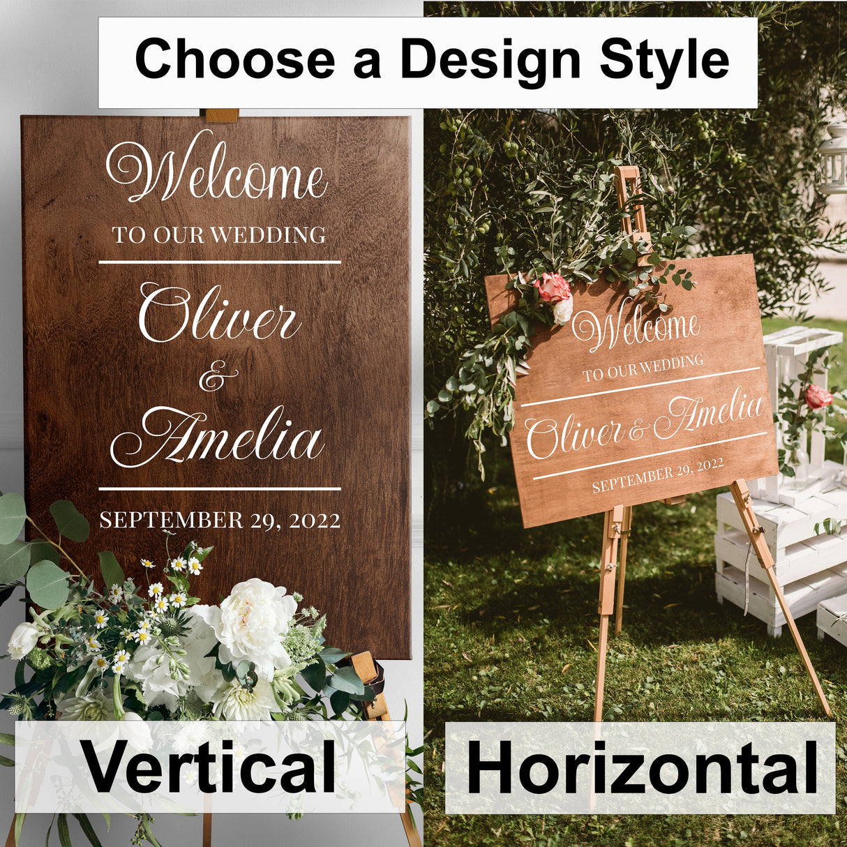 Alternate product view of Personalized Wedding Welcome Sign Decal.